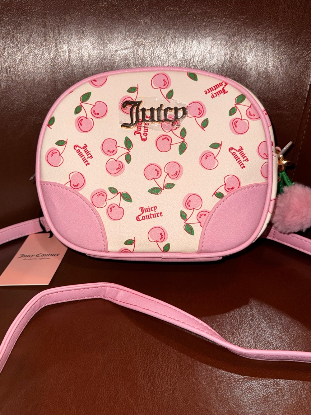 Juicy Couture Cherry Girl Crossbody Soft White Pink NWT